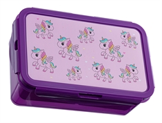 Enhjørning madkasse med 3 rum - Lilla Unicorn - Mad kasse til børn